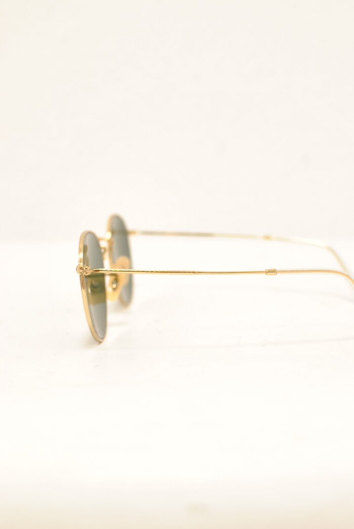 Ray-Ban round ochelari de soare , rame metalice aurite , model unisex - imagine 15