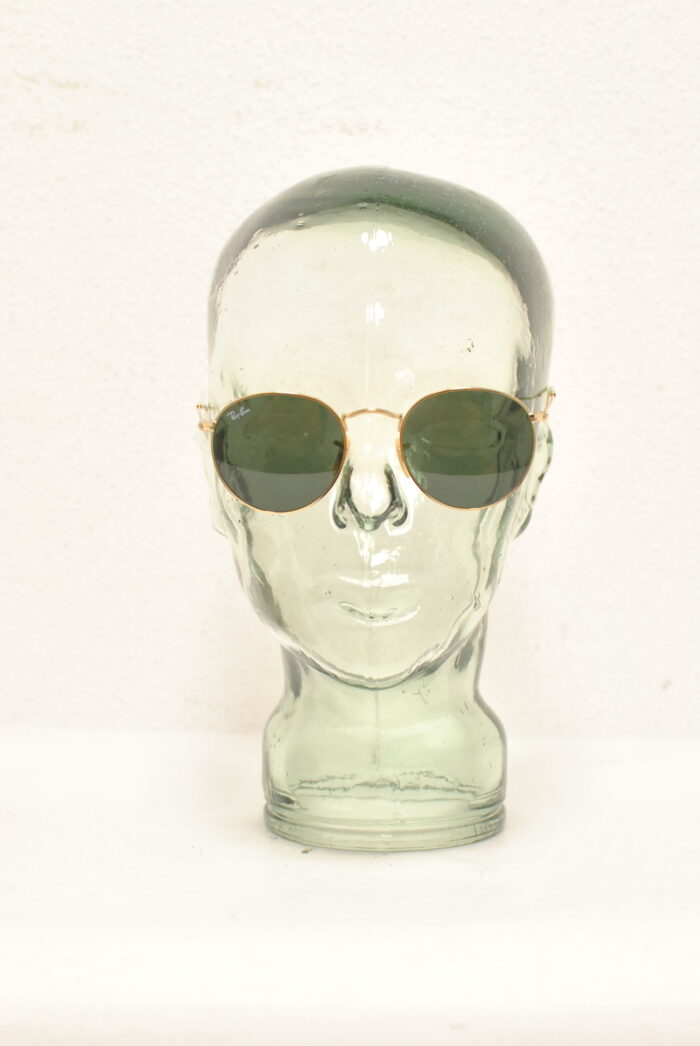Ray-Ban round ochelari de soare , rame metalice aurite , model unisex - imagine 18