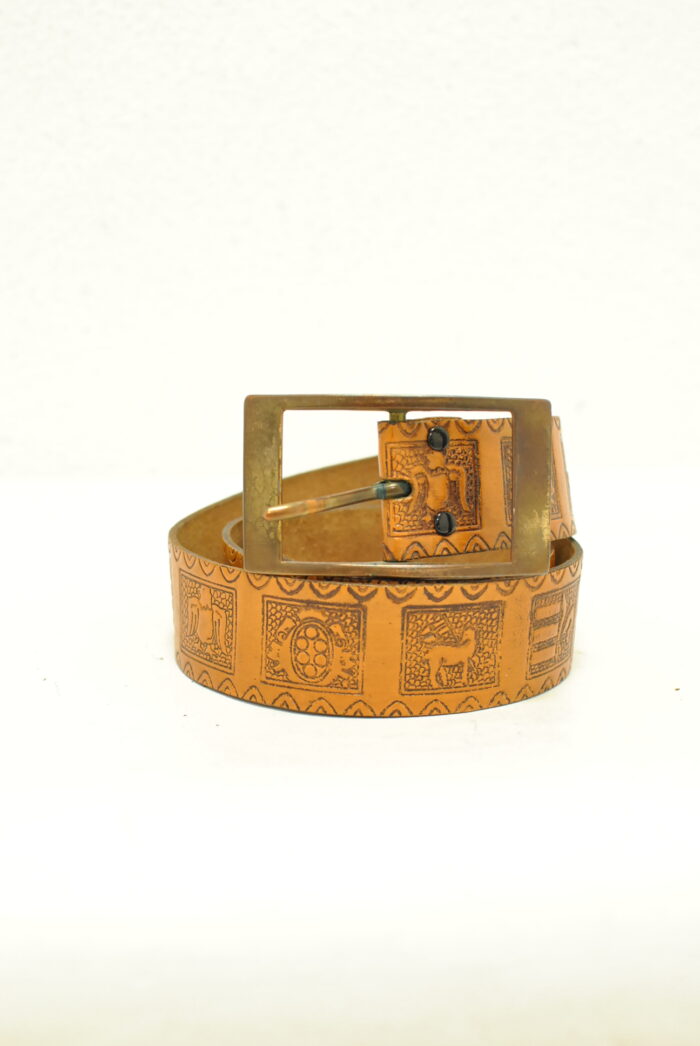 Curea vintage de piele model unisex - imagine 1