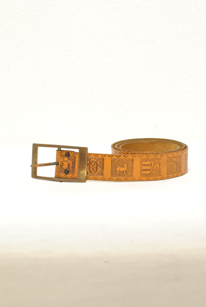 Curea vintage de piele model unisex - imagine 2