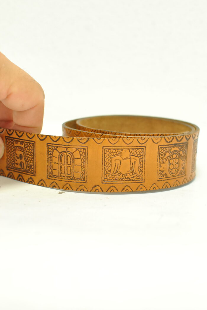 Curea vintage de piele model unisex - imagine 6