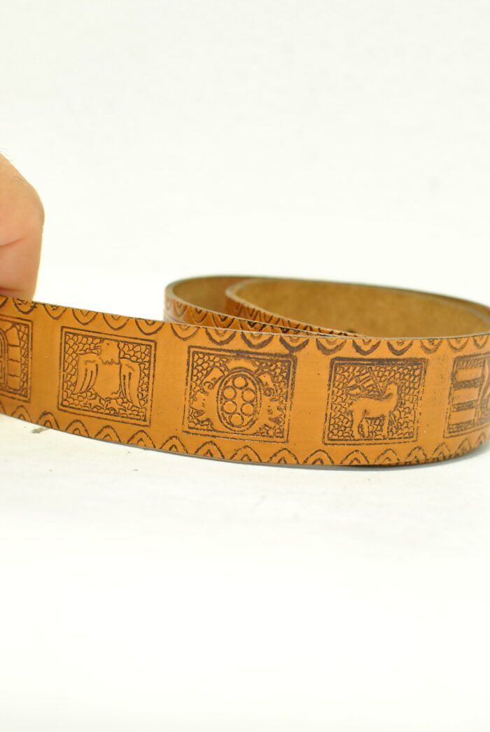 Curea vintage de piele model unisex - imagine 7