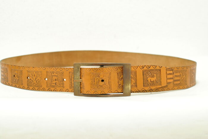 Curea vintage de piele model unisex - imagine 8