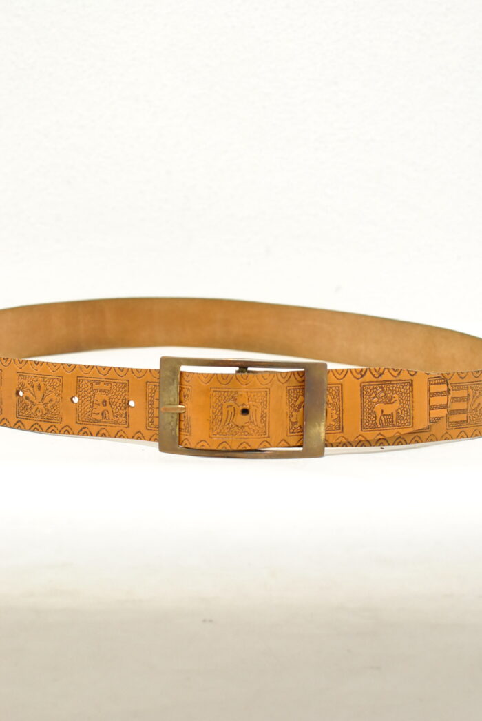 Curea vintage de piele model unisex - imagine 9