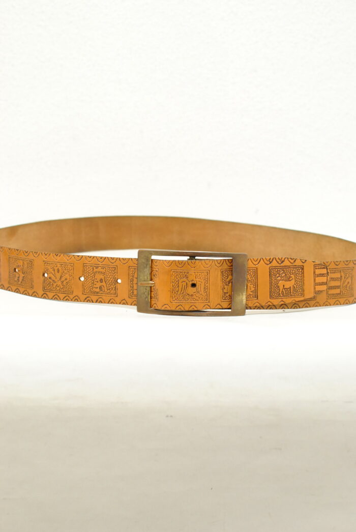 Curea vintage de piele model unisex - imagine 10