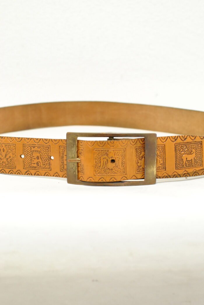 Curea vintage de piele model unisex - imagine 11