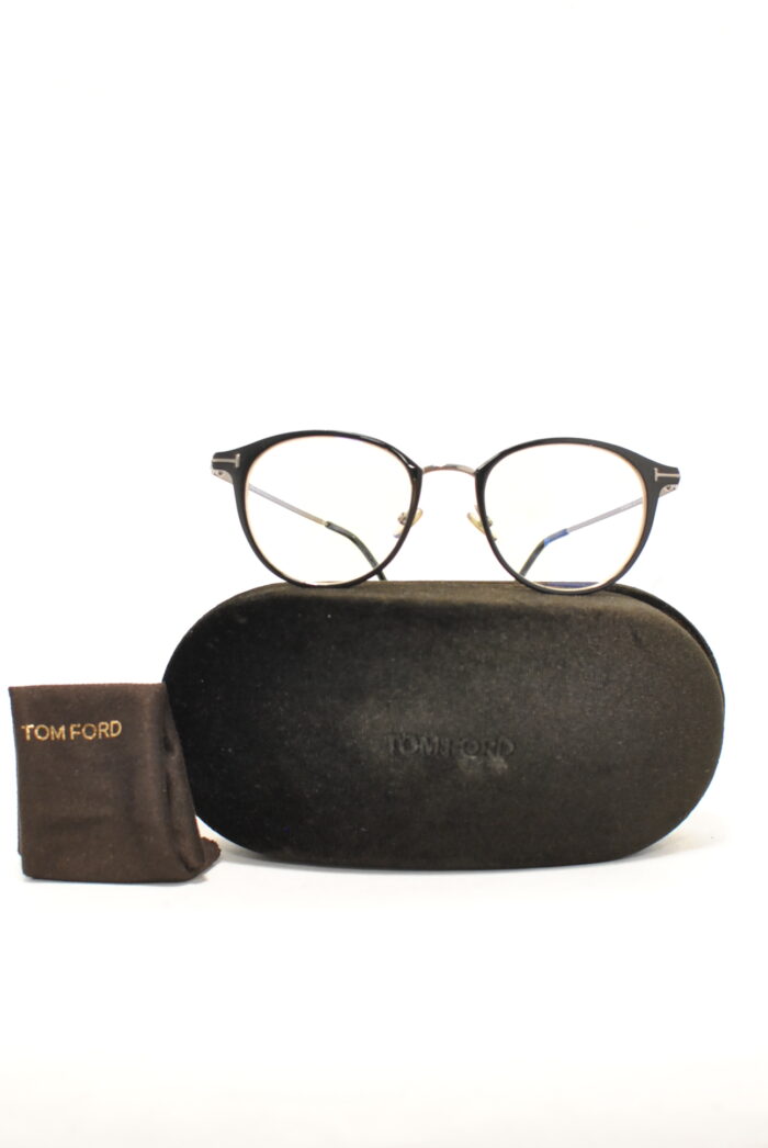 Tom Ford TF5528 rame metalice de ochelari de vedere cu lentila fara dioptrie , blue light protection pentru calculator , model unisex - imagine 1