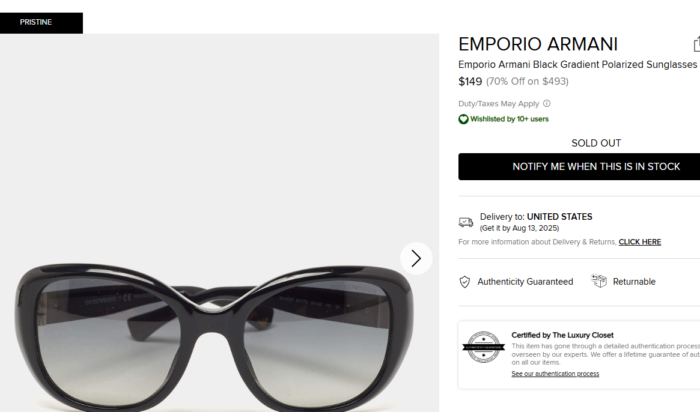 Emporio Armani ochelari de soare polarizati pentru femei - imagine 4