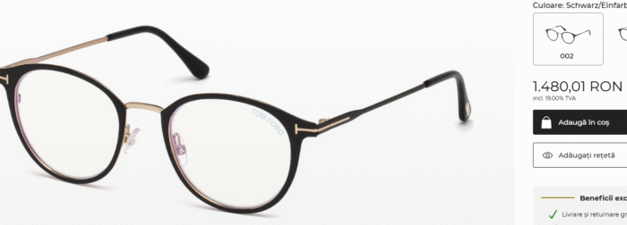 Tom Ford TF5528 rame metalice de ochelari de vedere cu lentila fara dioptrie , blue light protection pentru calculator , model unisex - imagine 3
