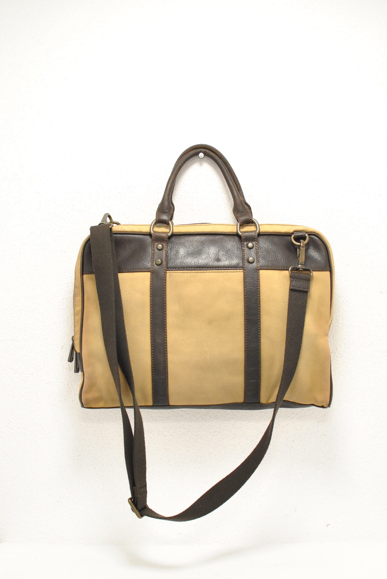 DSC_0385 Fossil geanta tip servieta din canvas+piele , model unisex , aspect vintage - imagine 1